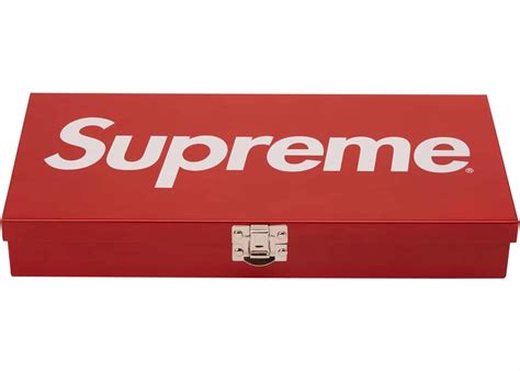 metal box supreme|Supreme Large Metal Storage Box Red .